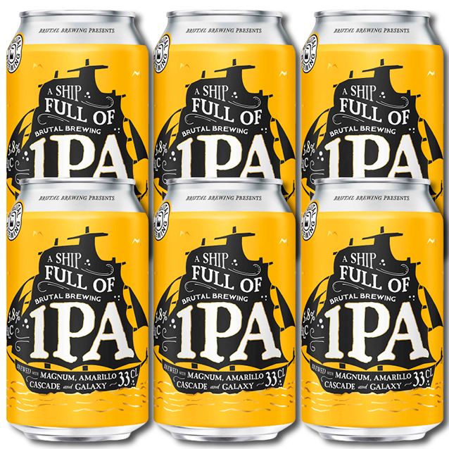 Brutal Brewing - A Ship Full Of IPA - American IPA (6-Pack) (Gns. 16,5 Kr. Pr. Øl)